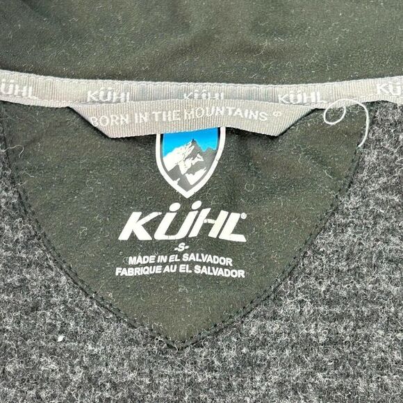 Kuhl Women’s Chianti Fleece Sweater Size S GRAY BLACK Full Zip Hooded Wool Blend - Picture 11 of 11